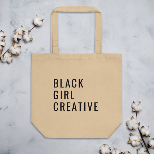 "Black Girl Creative" Eco Tote Bag Black Letters