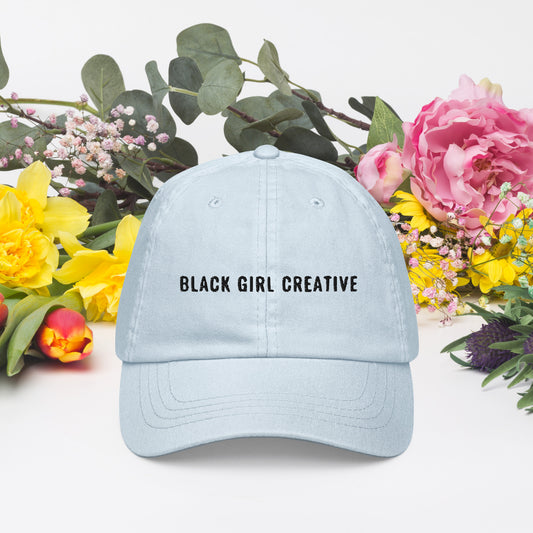 "Black Girl Creative" Pastel baseball hat Option 2